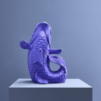 Sculpture/Vase Blubb, Matte blue sandstone, 35 x 30 x 44 cm