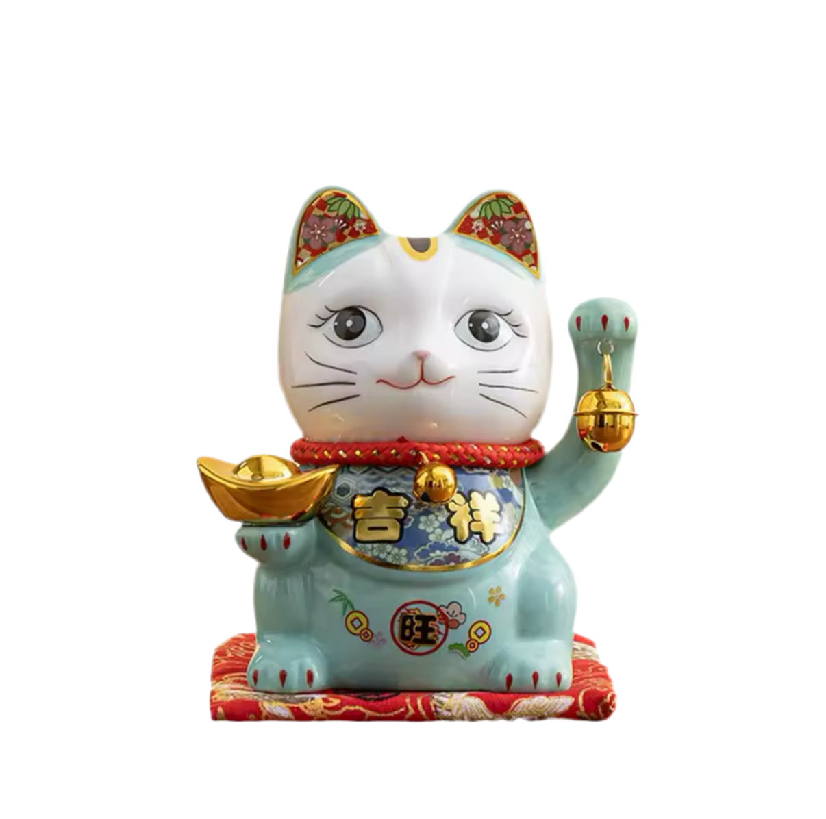 Oggetto regalo di design – tirelire chat chanceux bleu lcc