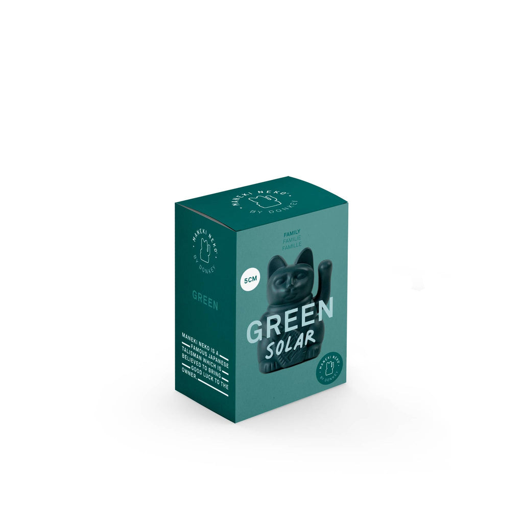 Mini Solar Green Lucky Cat