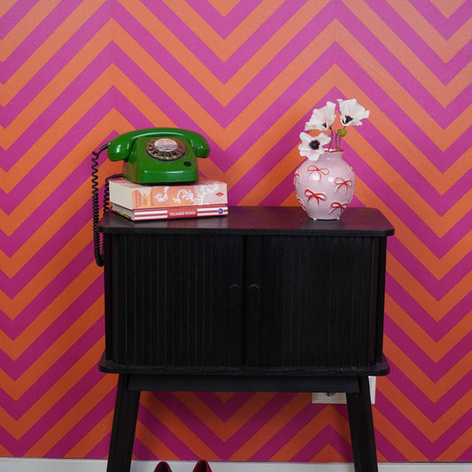 Vase - Vase à fleurs Rubans - Rose clair/Rouge - 13x13x14cm