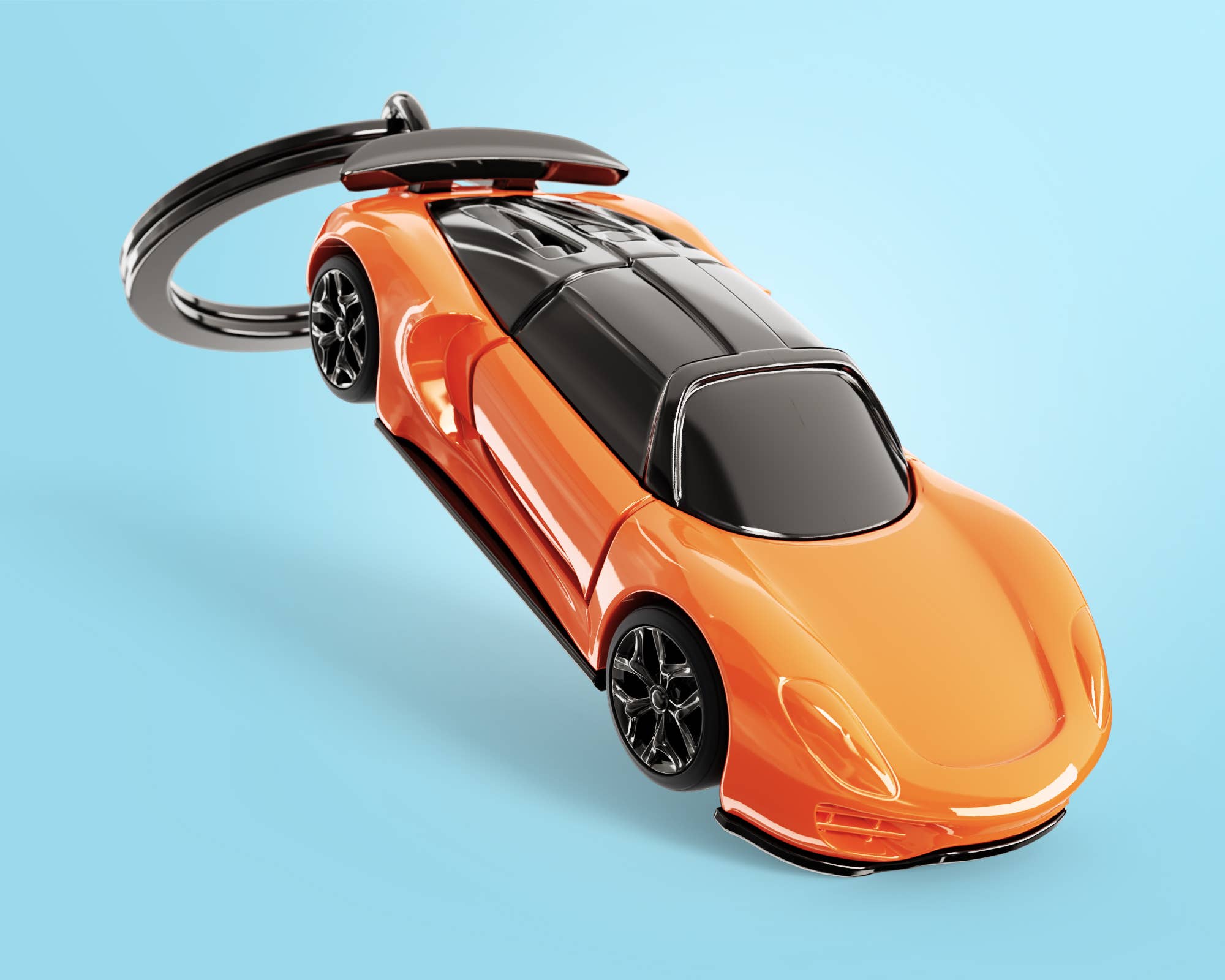porte cles supercar orange metalmorphose