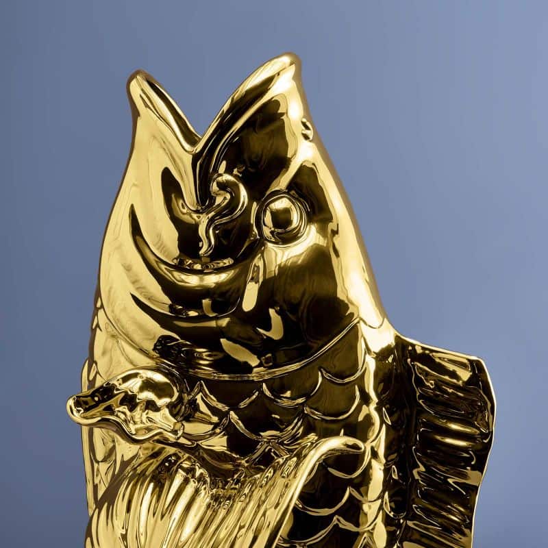 Sculpture/Vase Poisson Blubb doré