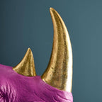 S/2 Nashorn-Buchstützen, Magenta, 39,5 x 14,2 x 20,5 cm