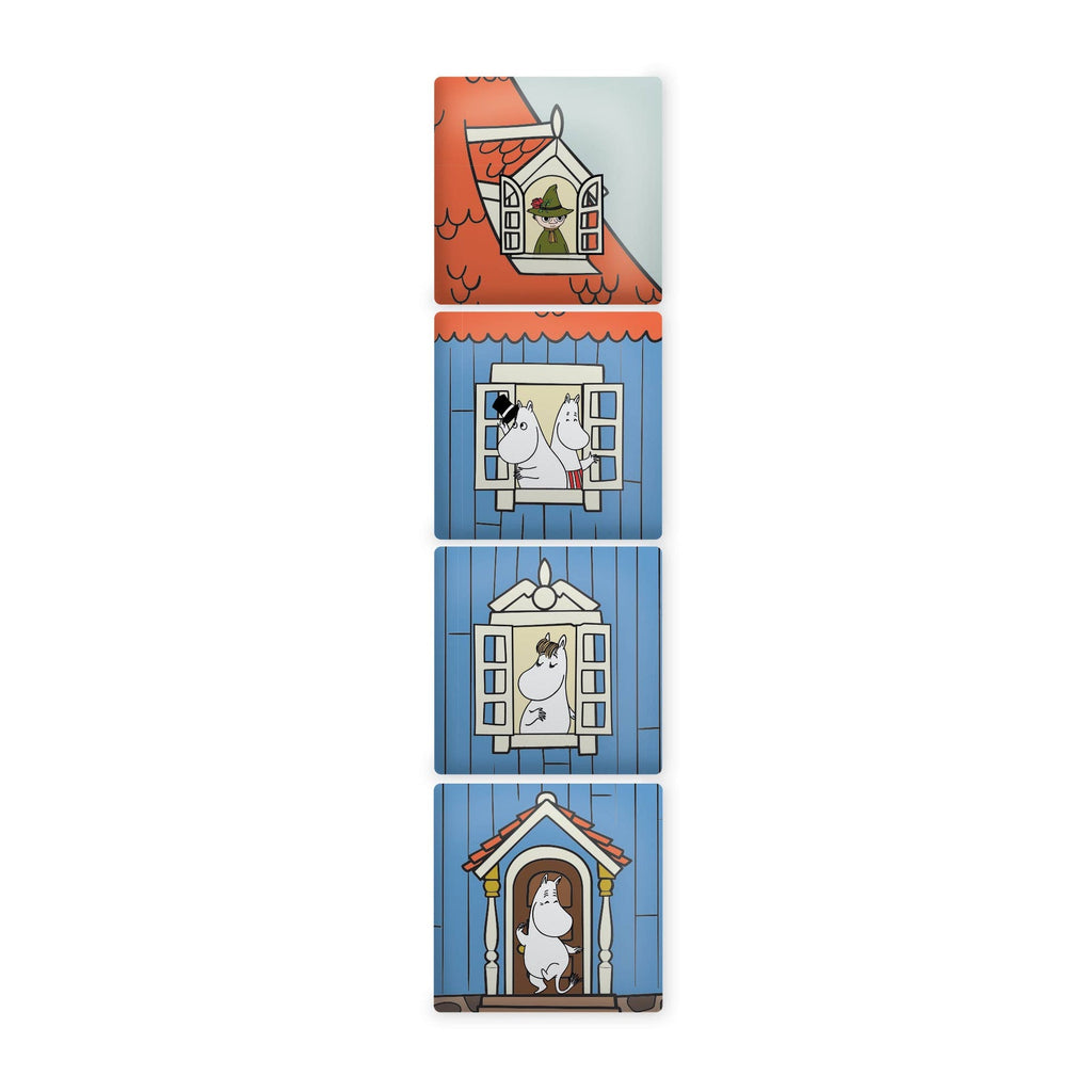Set of 4 Moomin ceramic coasters - house