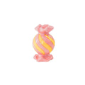 Bougeoir - Bonbon Toffee - Céramique - Rose/Jaune - 8,5x8,5x13 cm