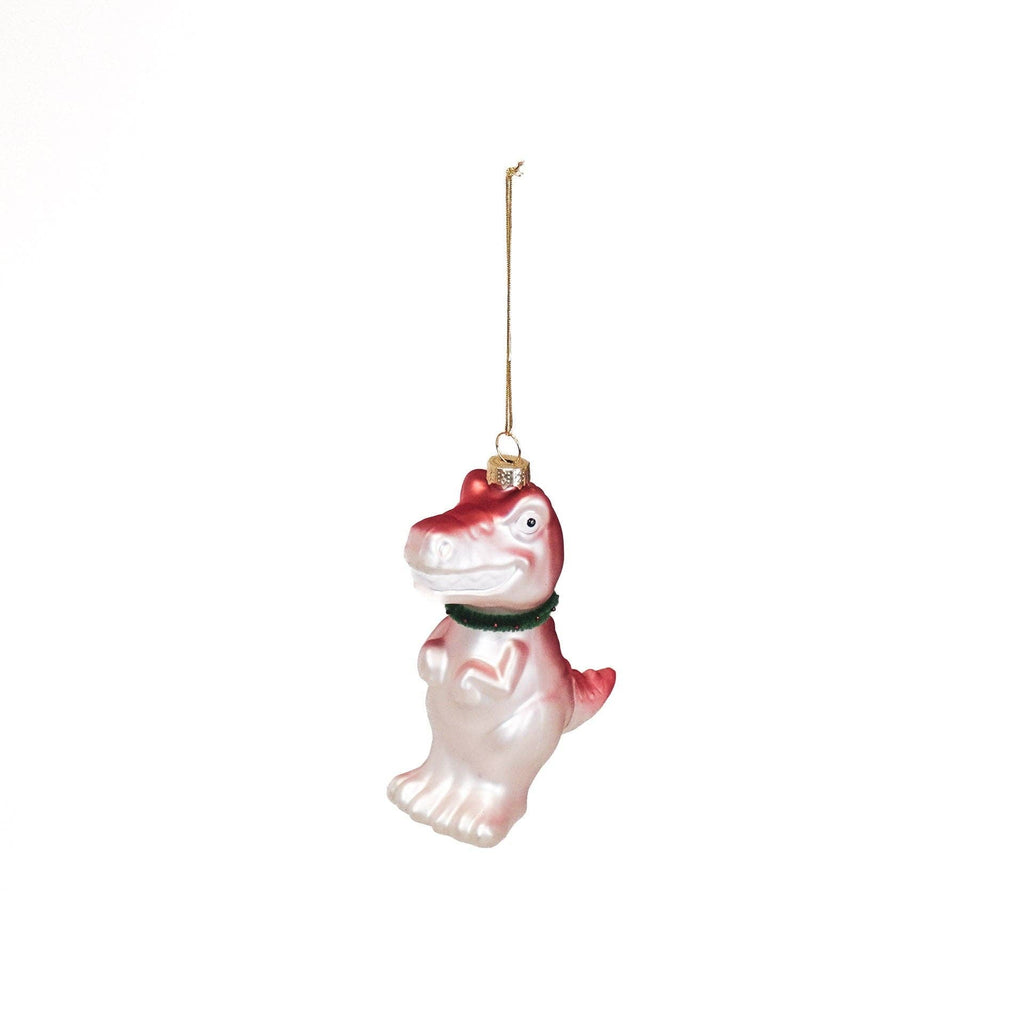 Weiße Dinosaurier-Weihnachtskugel