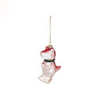 Weiße Dinosaurier-Weihnachtskugel