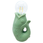 Déco LED poisson matcha à piles L13,5 P8,2 H27cm