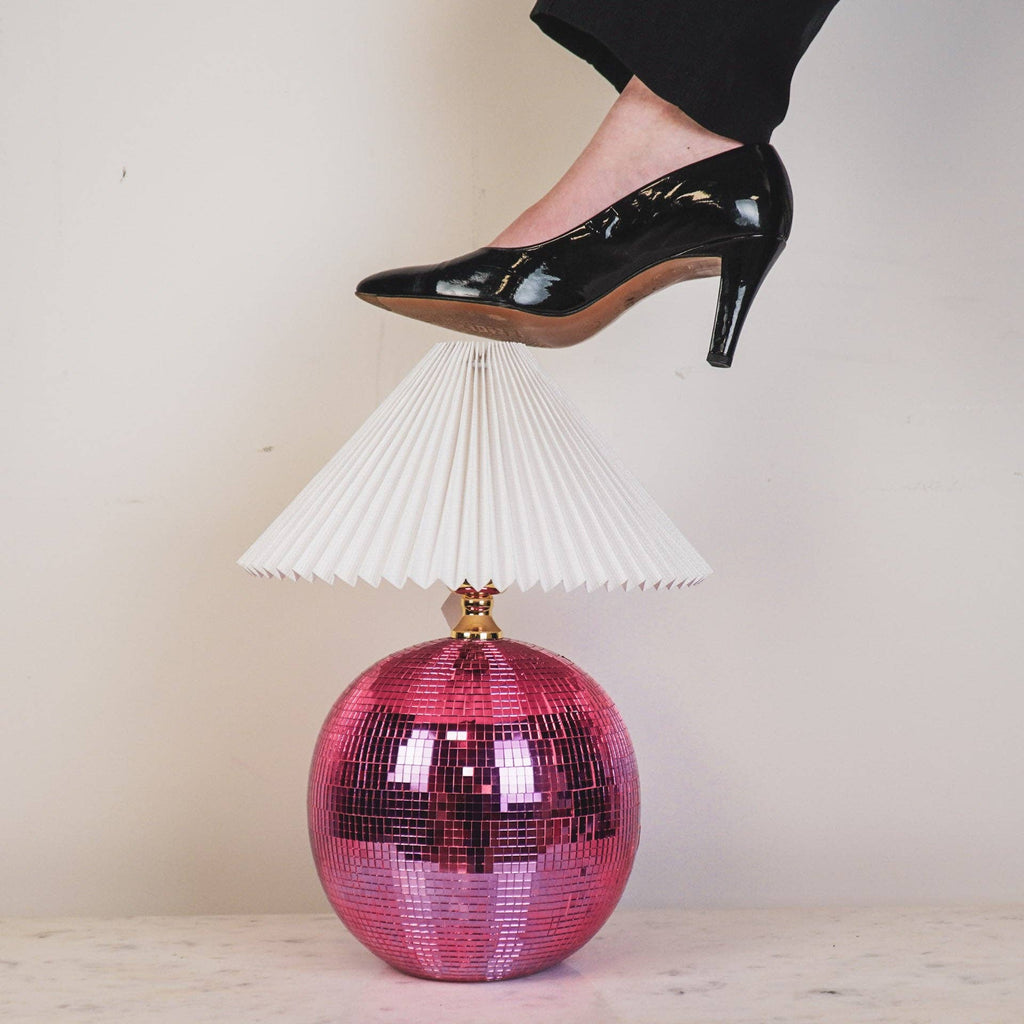 Lampe – Discokugel – Glas – Rosa – 20 x 20 x 20 cm