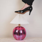 Lampe – Discokugel – Glas – Rosa – 20 x 20 x 20 cm