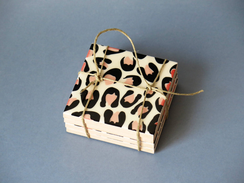Sous-verres en céramique Leopard design | Design e regali originali