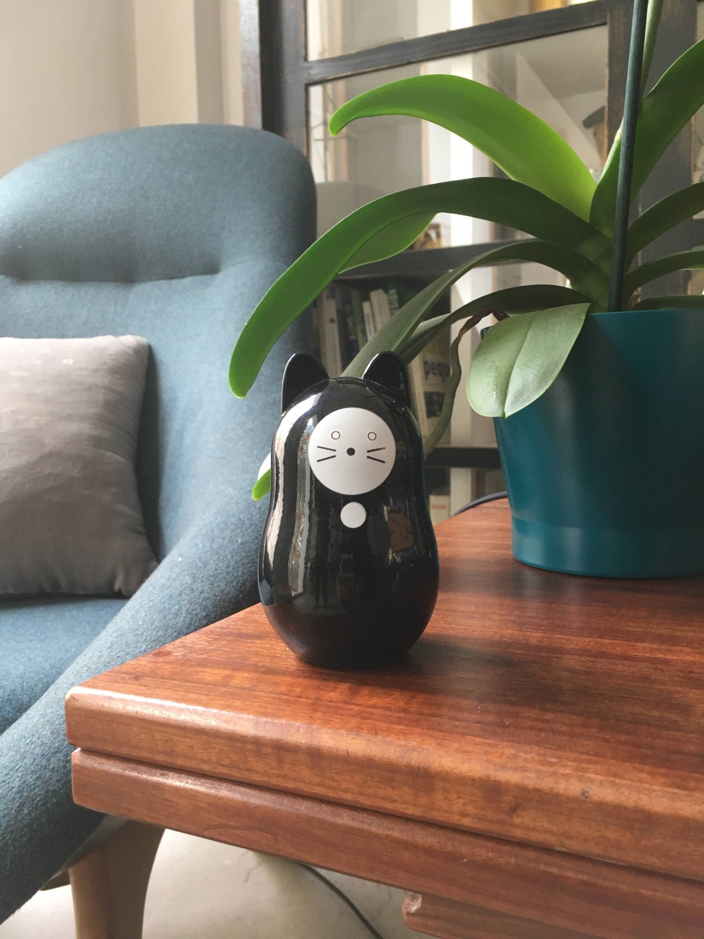 Daruma Katze Schwarz „Gute Gesundheit“