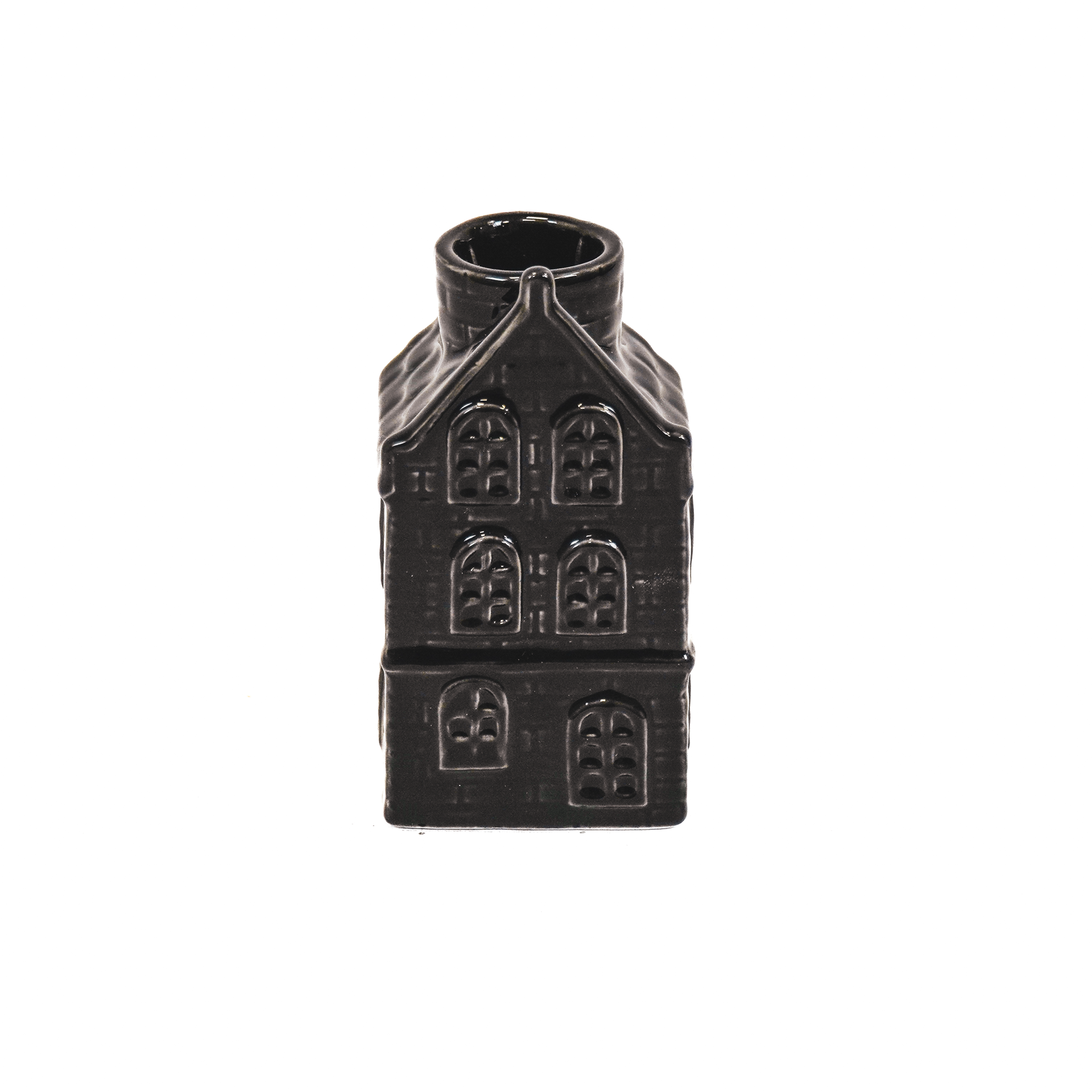 Bougeoir - Maison - Céramique - Noir - 6x5,5x11cm | Designproducten en originele cadeaus