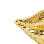 Ornament – ​​Disco – Lippen – Glas – Gold – 29 x 10 x 13,5 cm