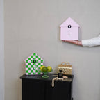 Horloge - Horloge Murale Coucou - Motif - Vert/Rose - 24x27x9cm