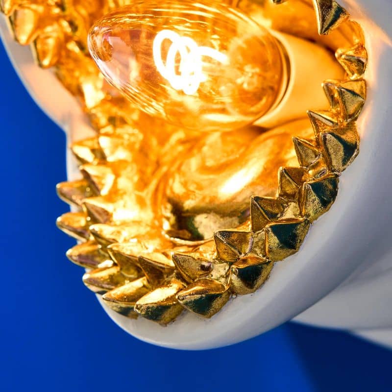 Hai Sharky Hai-Wandleuchte, Weiß/Gold