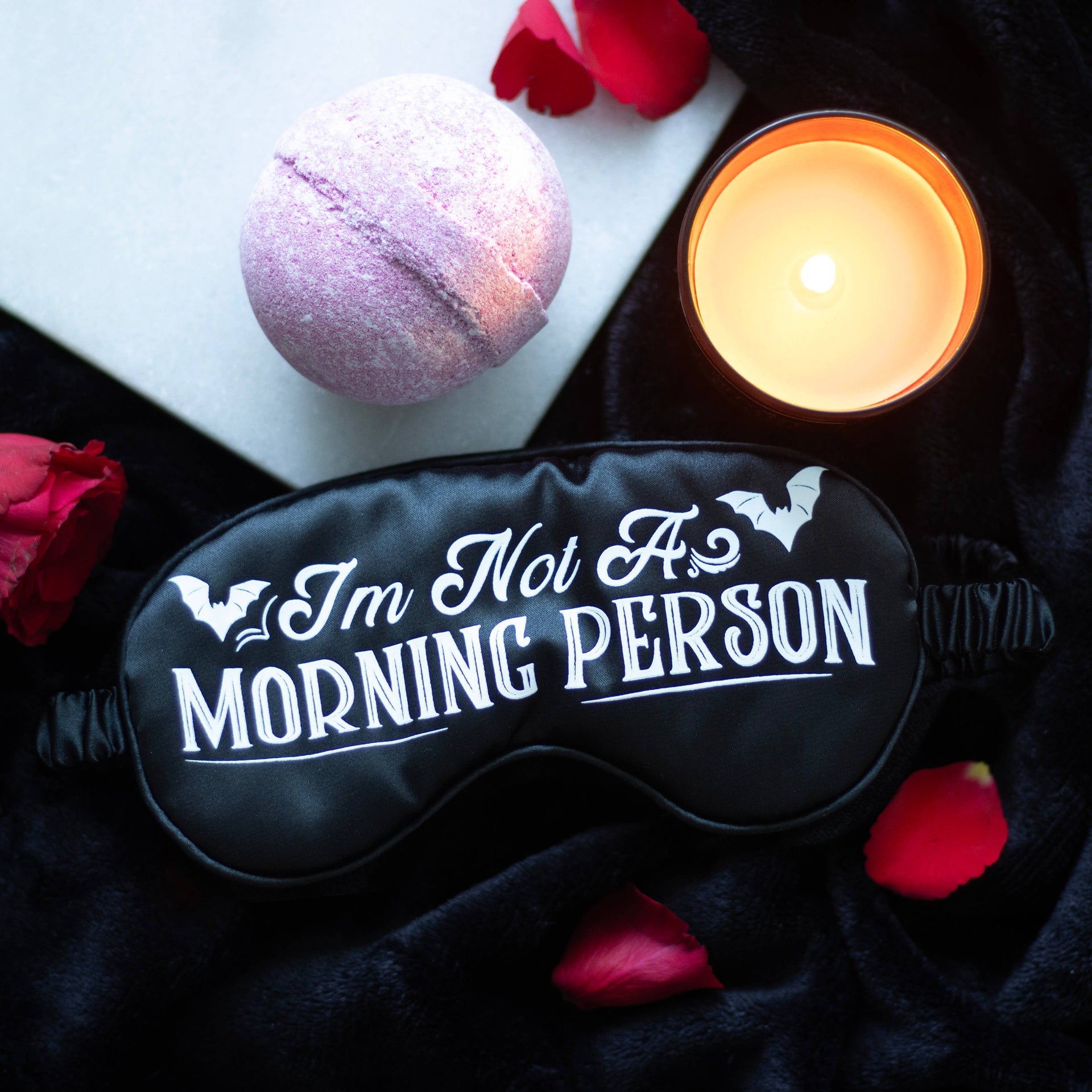 Masque de sommeil en satin « I'm Not a Morning Person »