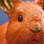 Lapin économe, résine polyuréthane orange, 21 x 11 x 16 cm