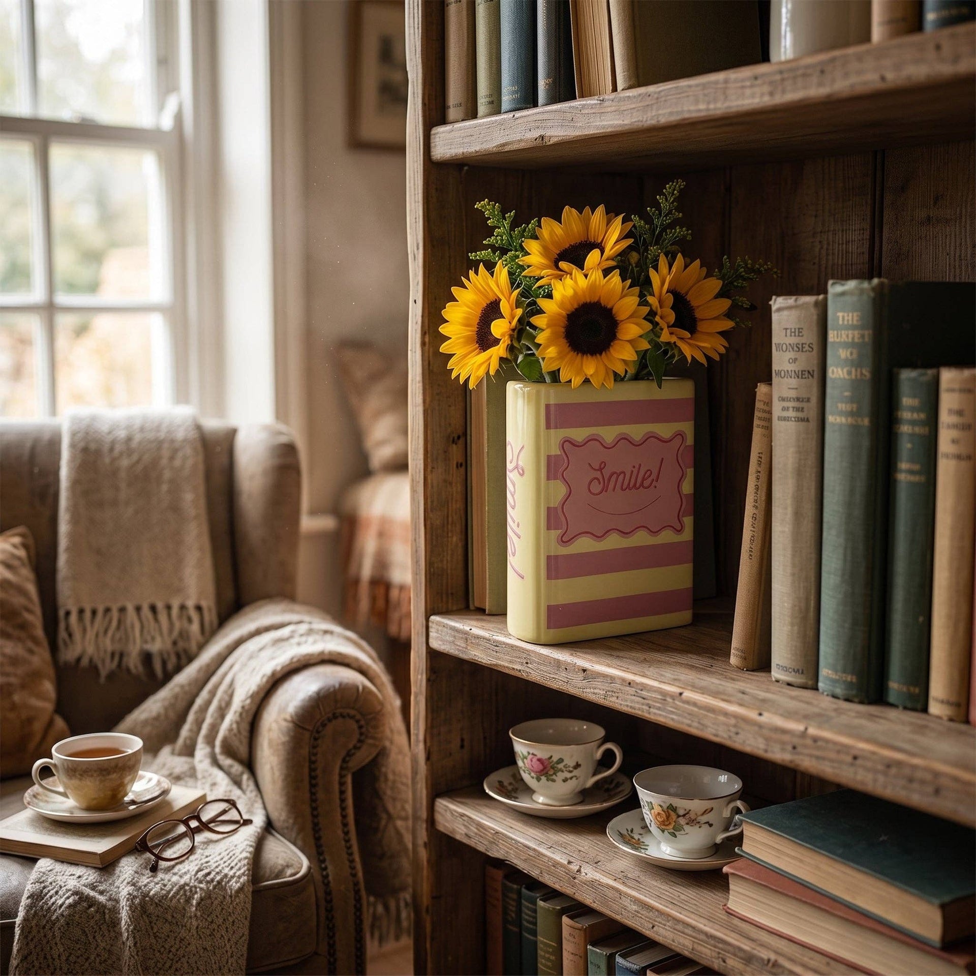 "Smile" Book Vase