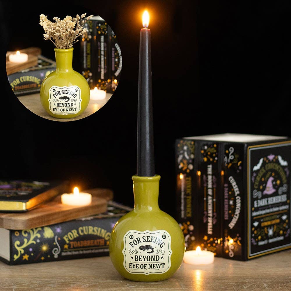 Flacon de potion « œil de triton » — vase et bougeoir d'Halloween