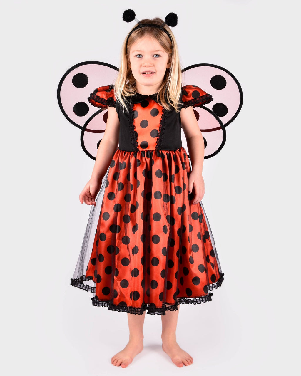 Marienkäferkleid mit Accessoires für 2-4 Jahre (Größe 98-104 cm)
