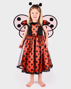 Marienkäferkleid mit Accessoires für 2-4 Jahre (Größe 98-104 cm)