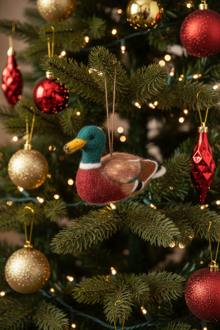 Boule de Noël en Feutrine Maddox le Canard Colvert | Design-lahjat ja sisustustuotteet