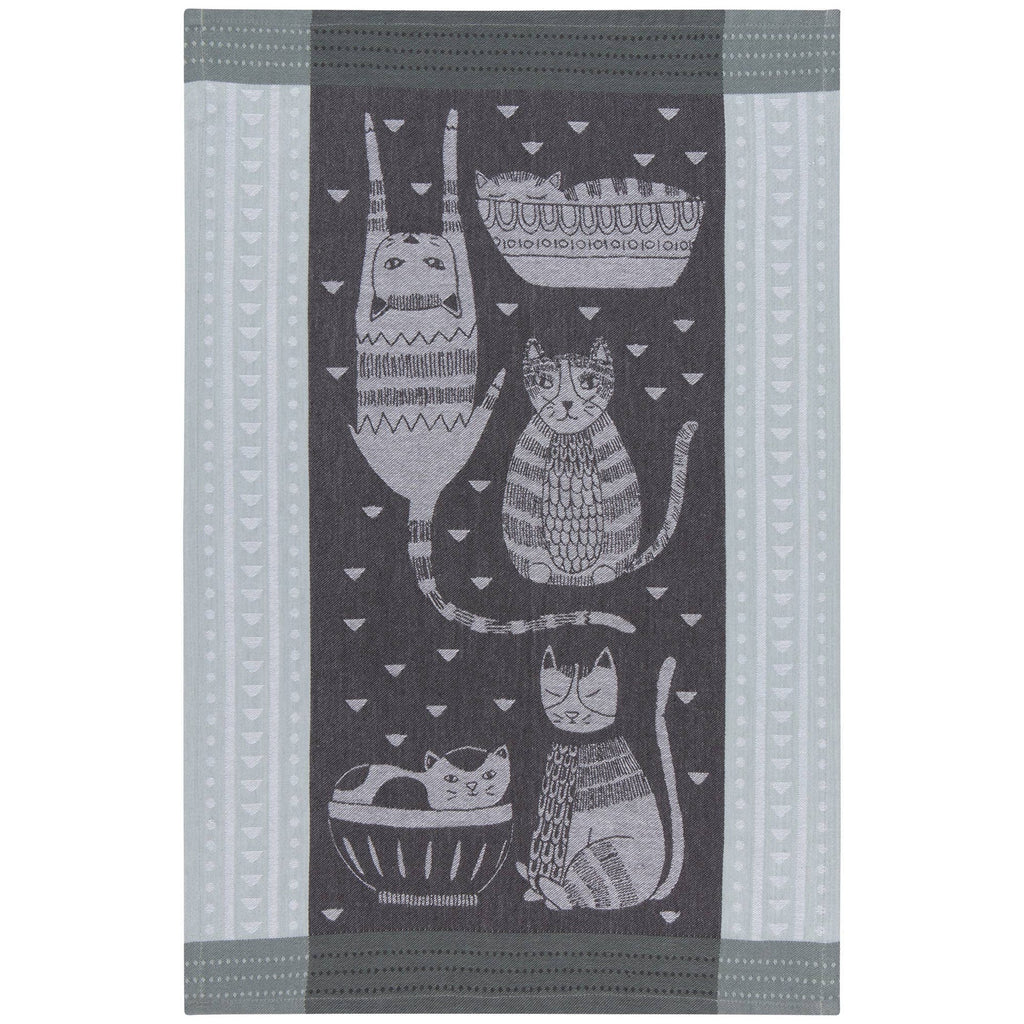 Torchon en jacquard Purr Party | Designobjekte & Geschenkideen