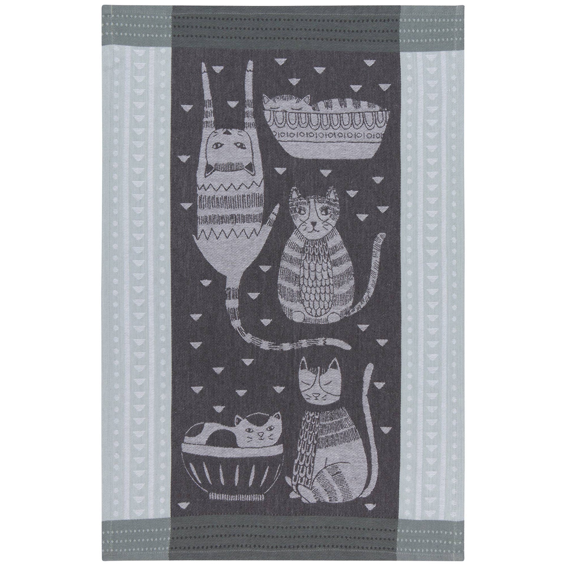 Torchon en jacquard Purr Party | Designobjekte & Geschenkideen