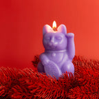 Lilac Lucky Cat Candle