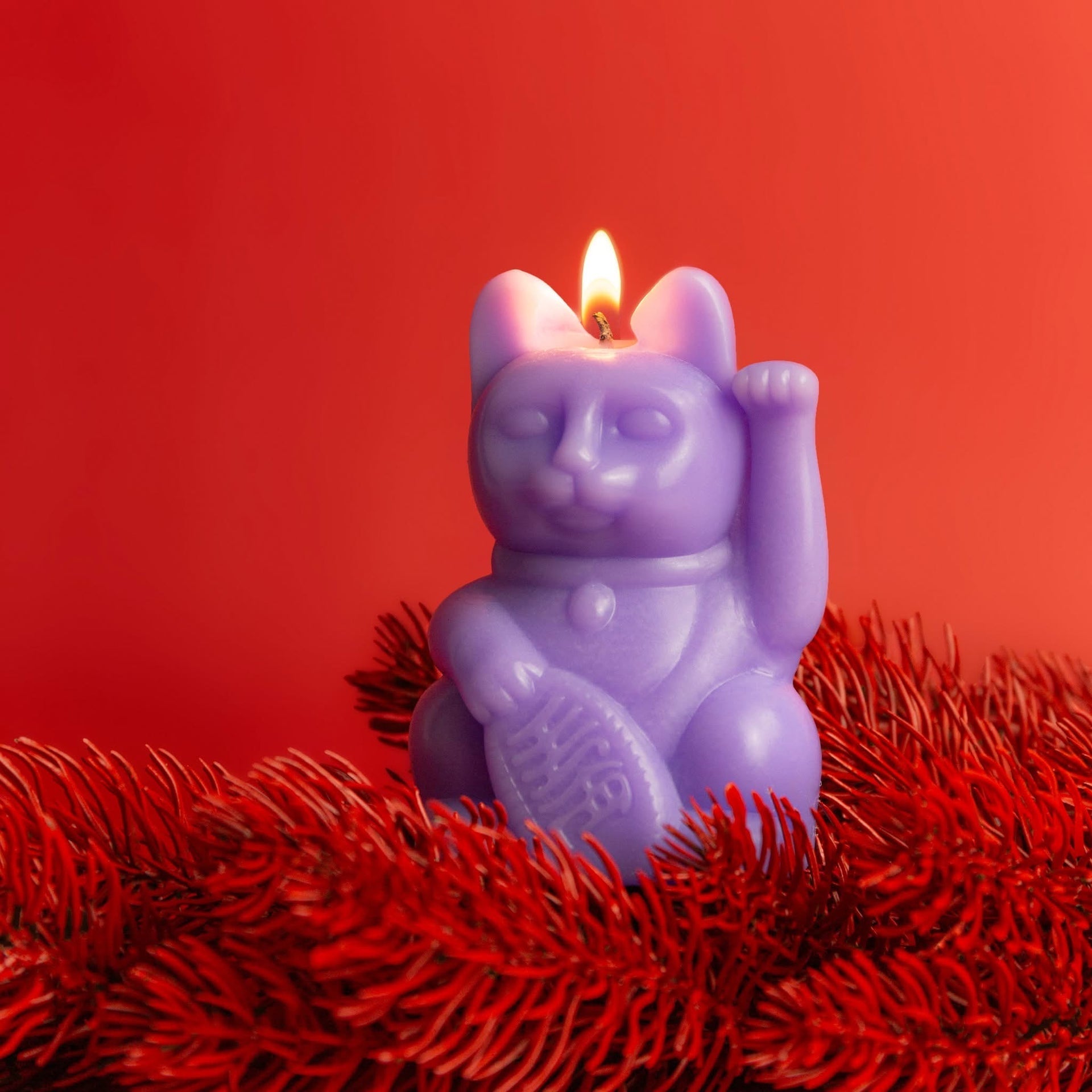 Bougie Chat Chanceux Lilas | Designproducten en originele cadeaus