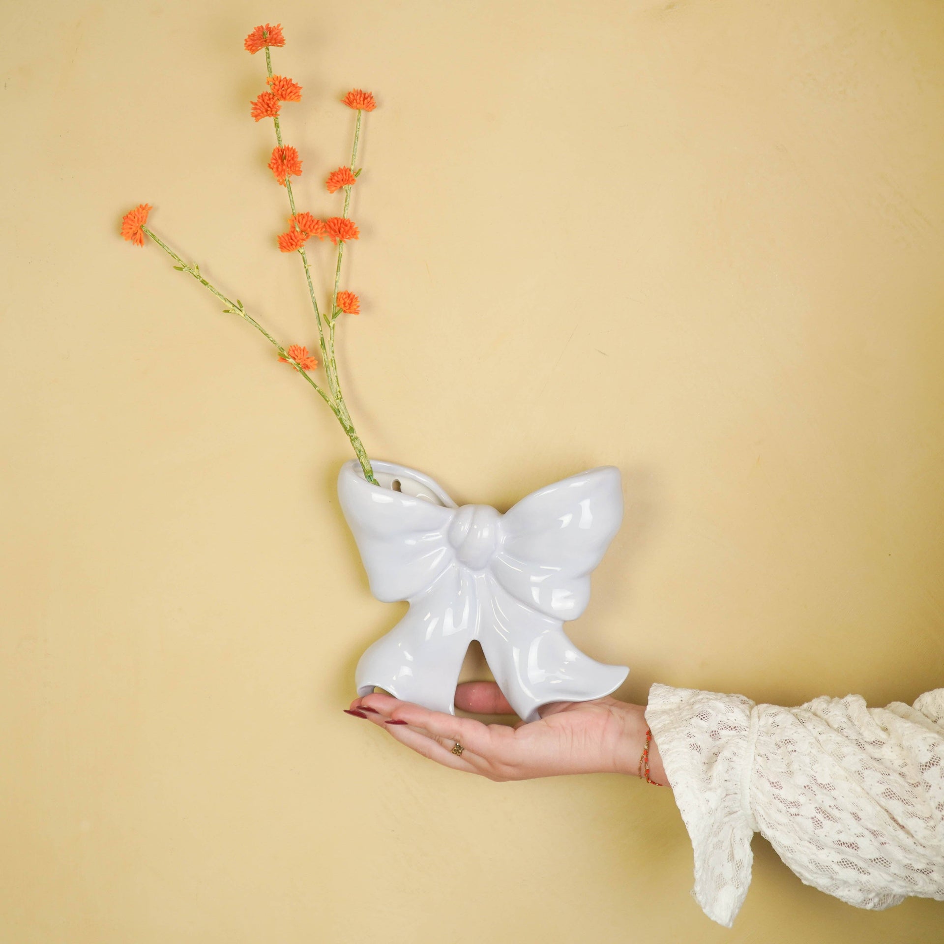 Vase mural- Vase Bol- Céramique- Lilas- 19x18,5x5,5 cm | Designproducten en originele cadeaus