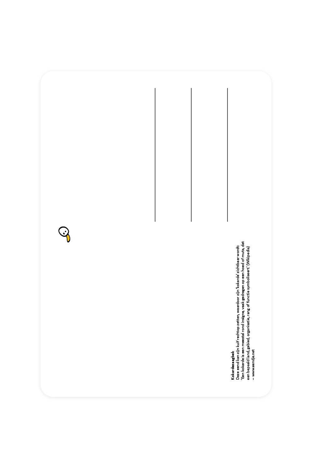 Postcard with Sawbill cockade