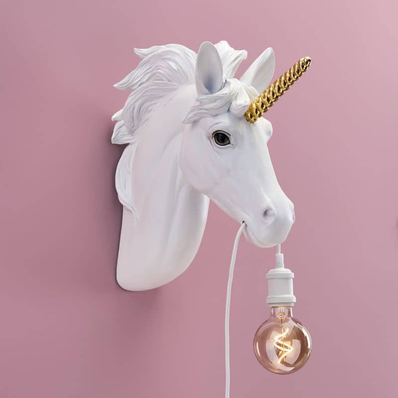 Hugh Unicorn Wandleuchte Weiß-Gold
