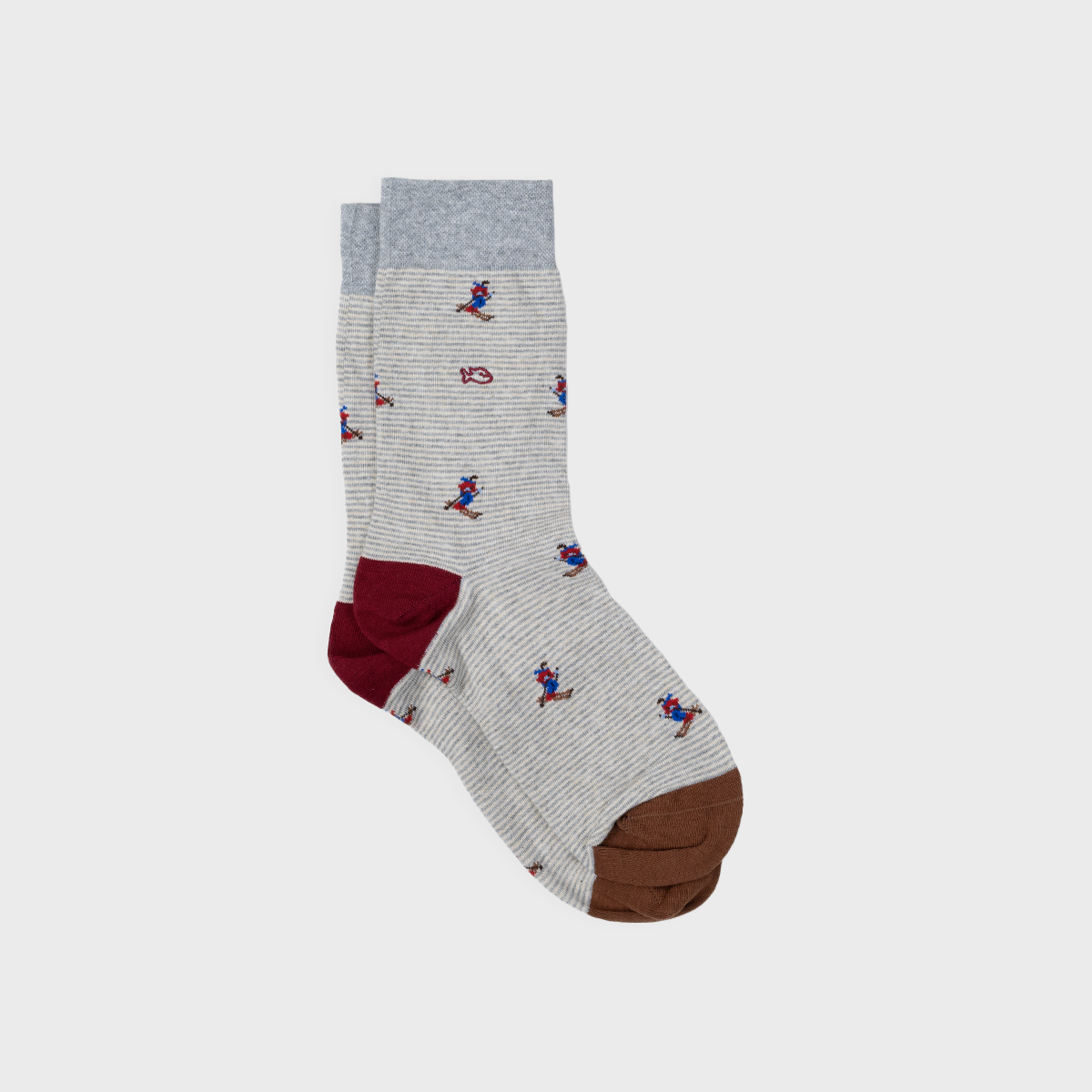 Chaussettes en Coton Peigné à Motifs Piste Rouge