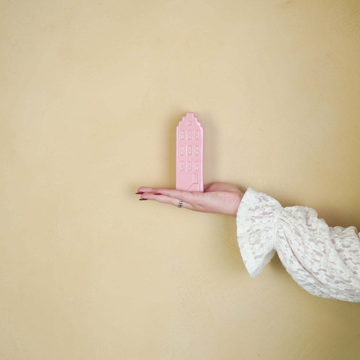 Flower vase - Home vase - Ceramic - Light pink - 5x4.5x14.5 cm