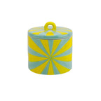 Decorative pot - Swirl - Dolomite - Yellow/Mint - 11x11x11.5cm