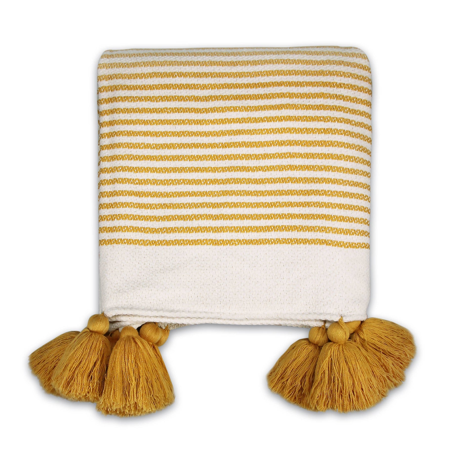 Yellow Striped Throw - 125 x 150 cm