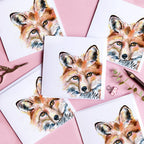 carte de voeux aquarelle renard kate moby 