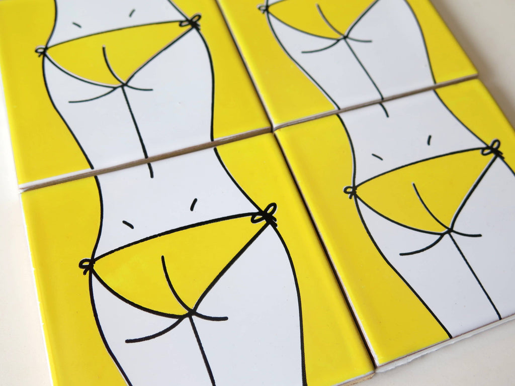 Keramikuntersetzer im Bikini-Design