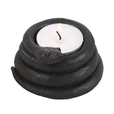 Bougeoir gothique en forme de serpent pour bougie chauffe-plat