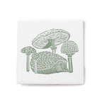 Woodland Mushroom Hedgehog Green Ceramic Coasters