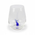 Verre à boire avec petite queue de baleine en verre