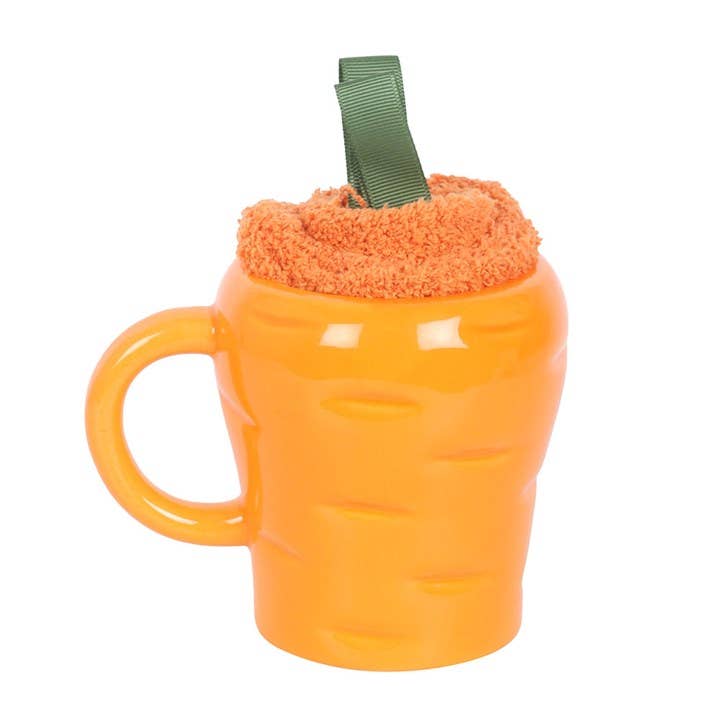 Ensemble de tasse et chaussettes en forme de carotte | Design e regali originali