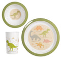 Dinosaur "Desert Dino" children's dinnerware set – plate, glass, and cup