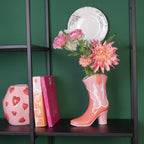 Vase à fleurs - Vase en forme de botte - Céramique - Rose/Orange - 16,5x10,5x26,5cm | Objetos de diseño y regalos originales