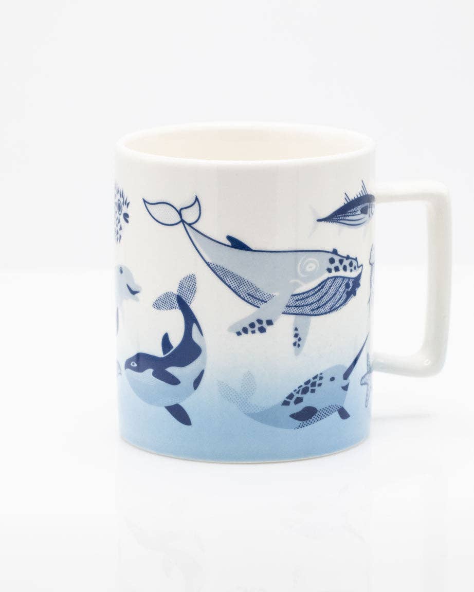 Regalo de diseño – Mug Rétro Marine Life (350 ml) – produit scientifique Cognitive Surplus EU, vue 1