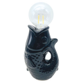 Déco LED poisson noir à piles L13,5 P8,2 H27cm