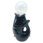Déco LED poisson noir à piles L13,5 P8,2 H27cm