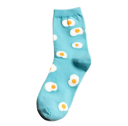 chaussettes bleues oeuf au plat mrcol